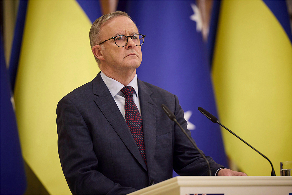 Australian Prime Minister Anthony Albanese (photograph via Ukraine Presidents Office/Alamy)